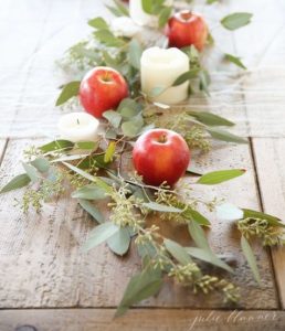 Tablescape with apples