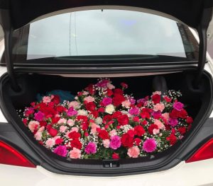 Trunk full of flowers